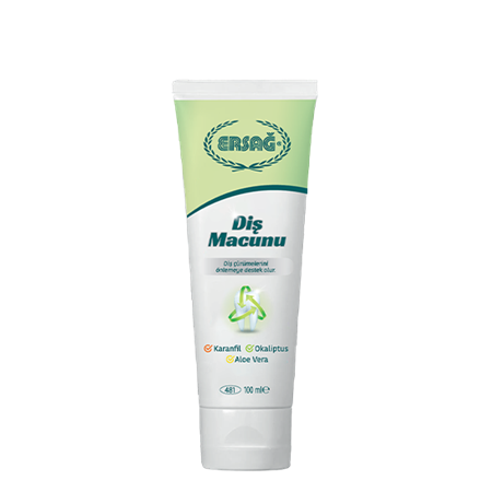 ERSAĞ DİŞ MACUNU / KARANFİL - OKALİPTÜS - ALOE VERA 100 ML
