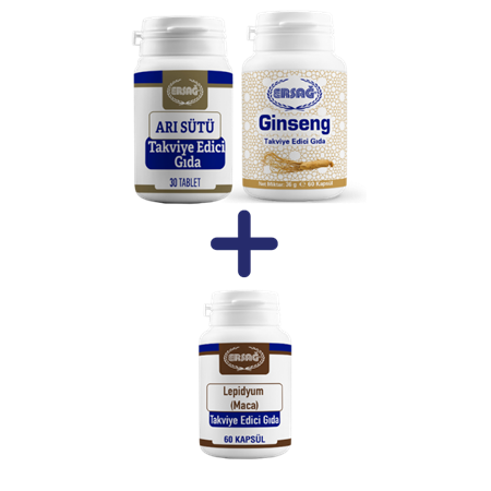 ERSAĞ ARI SÜTÜ, GİNSENG ALANA LEPIDYUM (MACA) HEDİYE