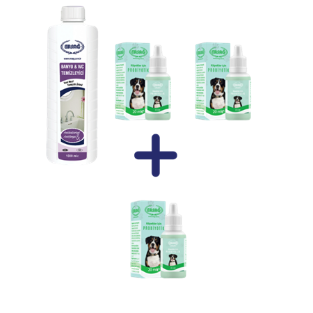 ERSAĞ BANYO WC TEMİZLEYİCİ 1L KÖPEKLER İÇİN PROBİYOTİK 20 ML 2 ADET, PROBİYOTİK 20ML