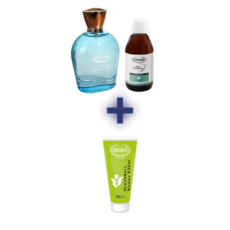 ERSAĞ LİLYUM EDP BAYAN PARFÜM 100 CC, AĞIZ GARGARASI 200 MLCLEAN BALL MASAJ KREMİ 200 ML